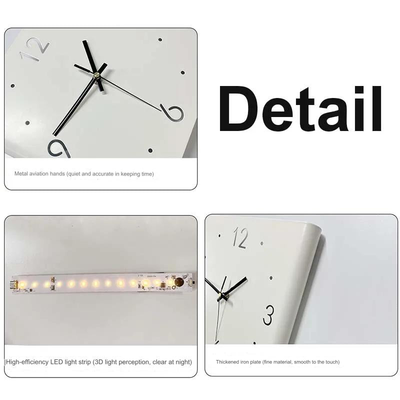 GLIMPSE | Elegant double-sided wall clock with lighting