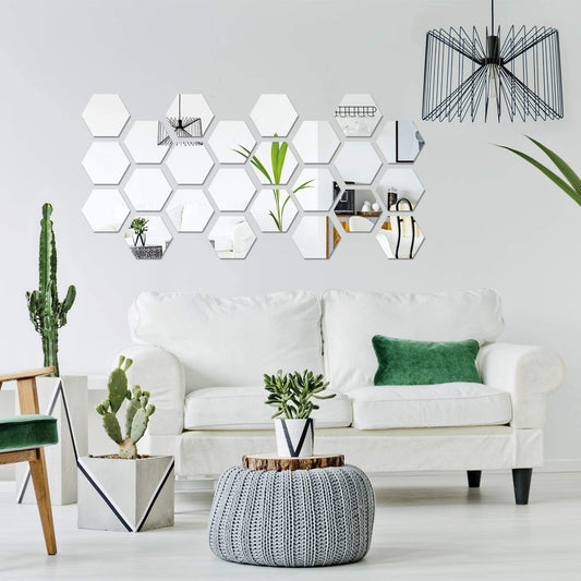 Bring a touch of modern elegance to your home with the GLIMPSE Honeycomb Mirror Wall Décor. Its unique honeycomb design adds visual interest and sophistication, making it the perfect reflective piece to impress guests and elevate your interior design.