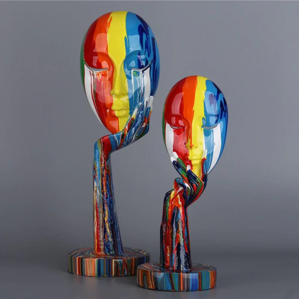 GLIMPSE | Modern Artistic Colorful Woman Mask Art Decoration