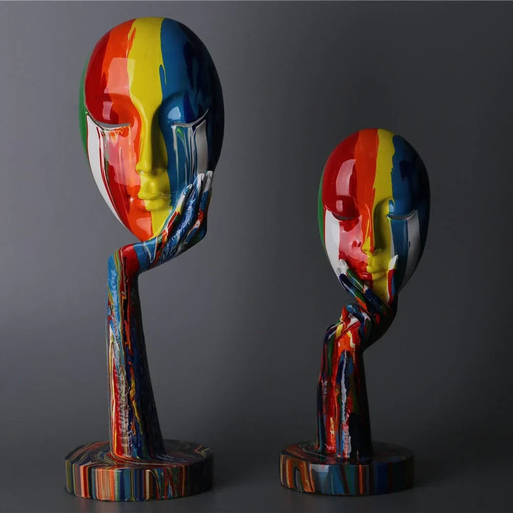 GLIMPSE | Modern Artistic Colorful Woman Mask Art Decoration