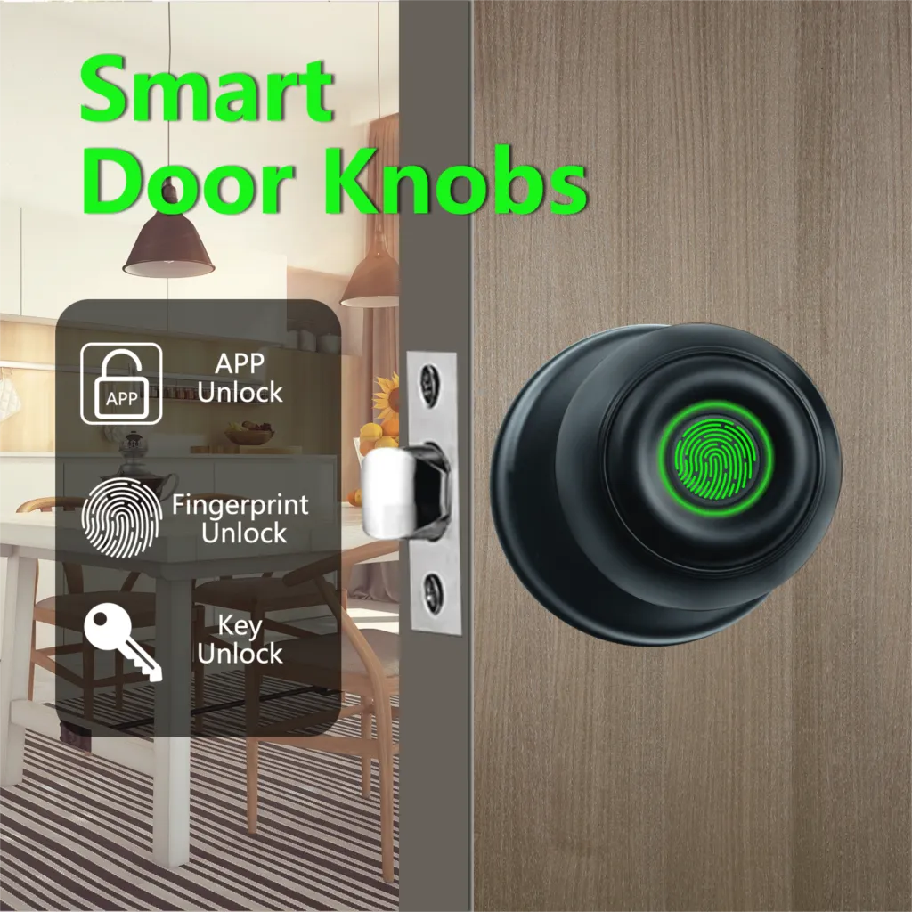 GLIMPSE | Fingerprint Smart Door Knob - Touch Secure Biometric Door Lock