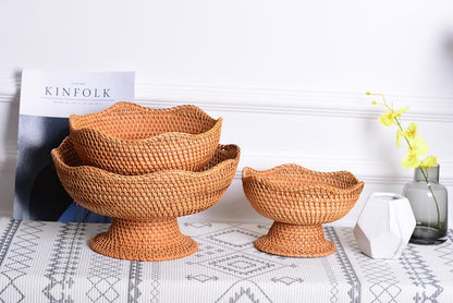 GLIMPSE | Rustic Rattan Fruit Baskets Decorative Storage Bowls