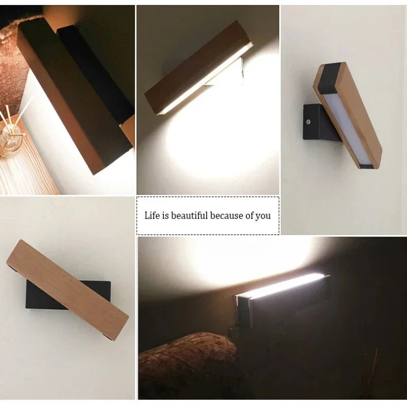 GLIMPSE | 360° Rotatable LED Wall Lamp – Natural Elegance