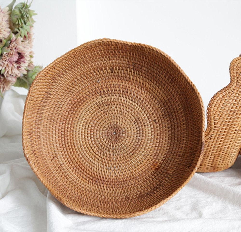 GLIMPSE | Rustic Rattan Fruit Baskets Decorative Storage Bowls