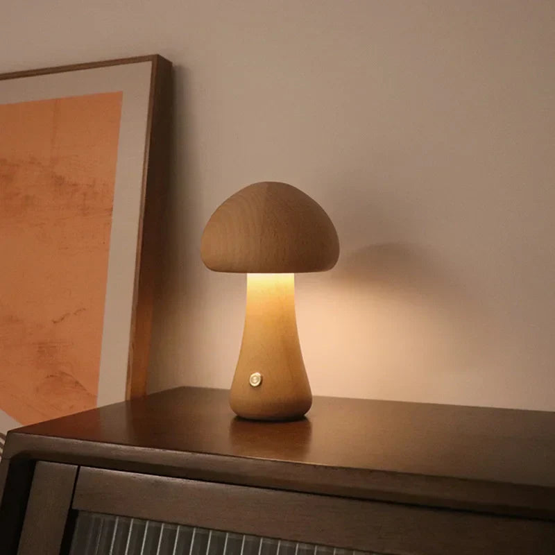 GLIMPSE | Mystical wooden mushroom lamp