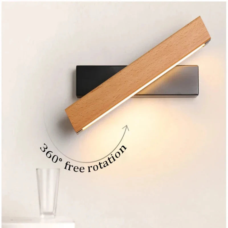 GLIMPSE | 360° Rotatable LED Wall Lamp – Natural Elegance