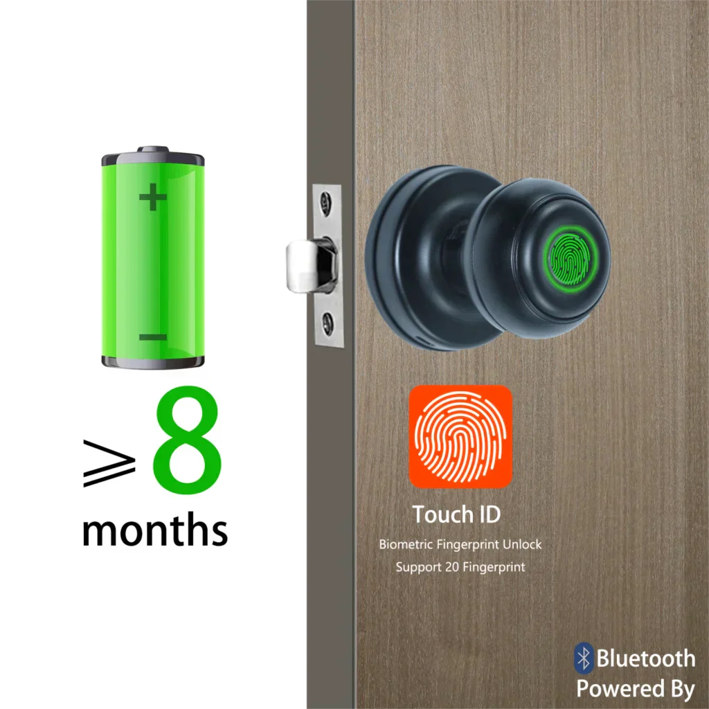 GLIMPSE | Fingerprint Smart Door Knob - Touch Secure Biometric Door Lock