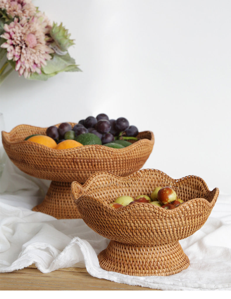 GLIMPSE | Rustic Rattan Fruit Baskets Decorative Storage Bowls