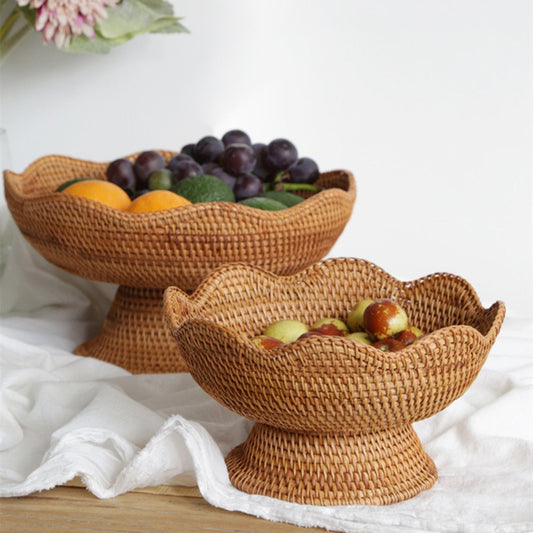 GLIMPSE | Rustic Rattan Fruit Baskets Decorative Storage Bowls