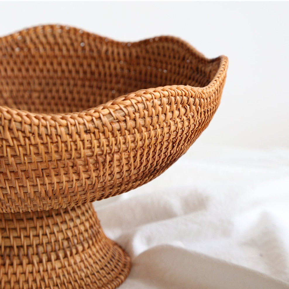 GLIMPSE | Rustic Rattan Fruit Baskets Decorative Storage Bowls