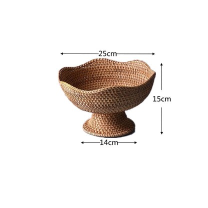 GLIMPSE | Rustic Rattan Fruit Baskets Decorative Storage Bowls