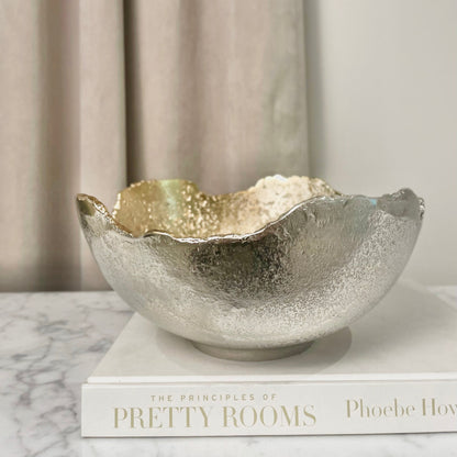 GLIMPSE | Creative Bicolor Silver & Gold Abstract Decorative Bowl