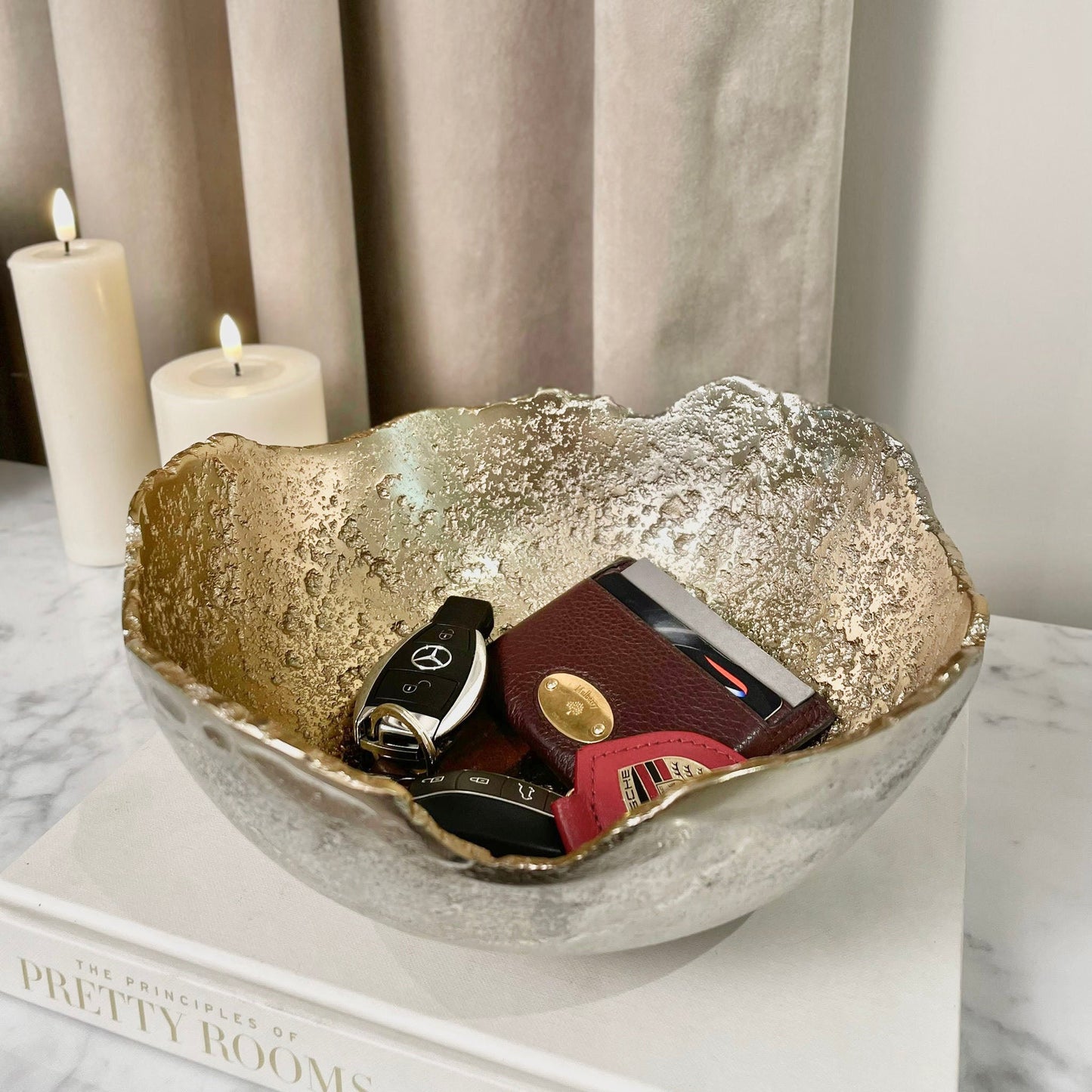 GLIMPSE | Creative Bicolor Silver & Gold Abstract Decorative Bowl