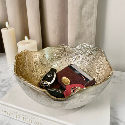 GLIMPSE | Creative Bicolor Silver & Gold Abstract Decorative Bowl