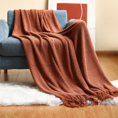 GLIMPSE | Boho knitted frieze blanket