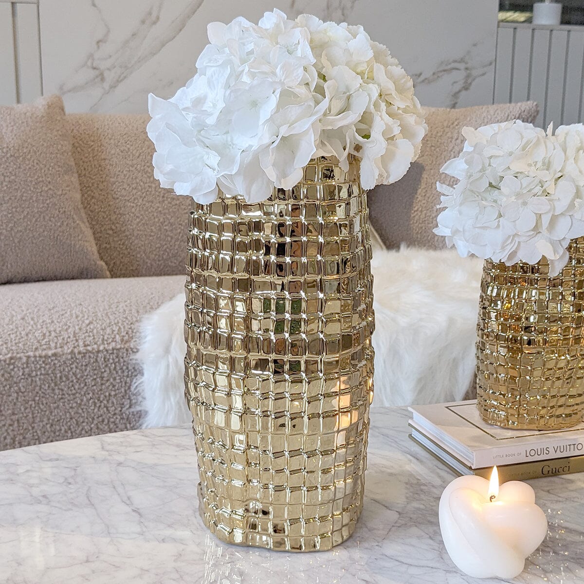 GLIMPSE | Gilded gold abstract vase with texture