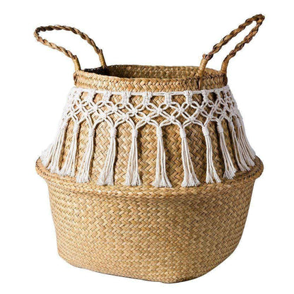 GLIMPSE | Bohemian seagrass basket with tassels