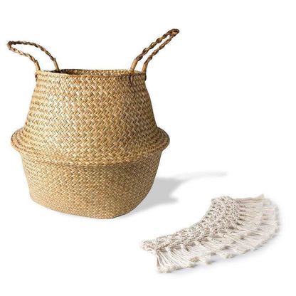 GLIMPSE | Bohemian seagrass basket with tassels